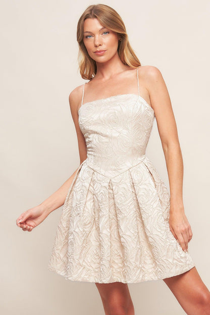 Romantic Garden Woven Mini Dress