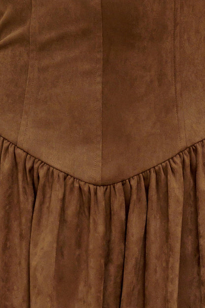 Wild Espresso Faux Suede Midi Dress