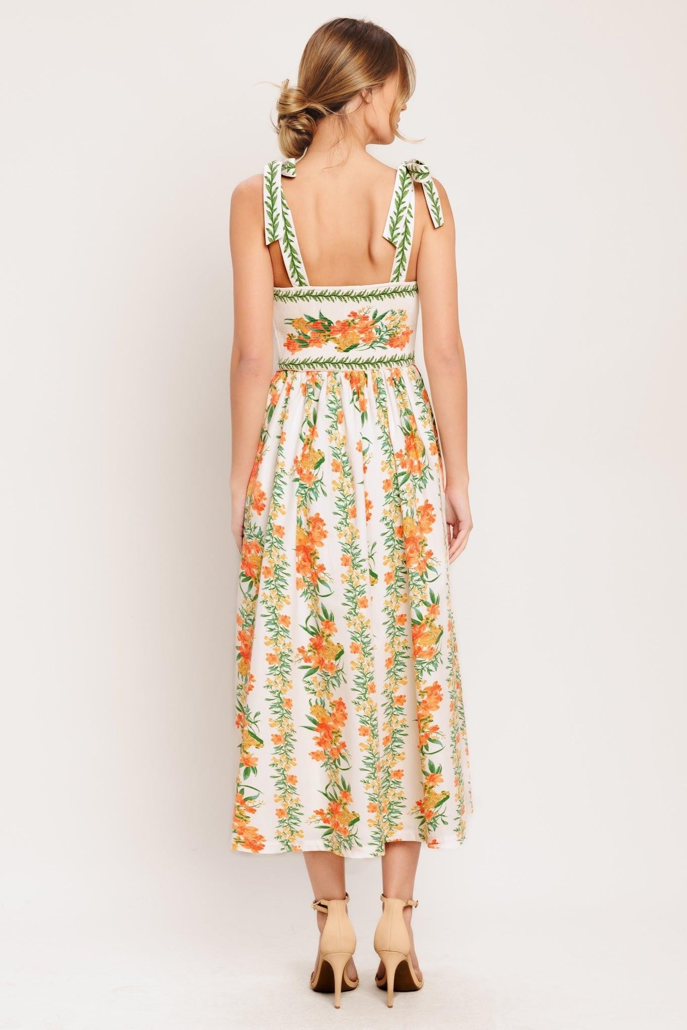 Marigold Breeze Woven Midi Dress