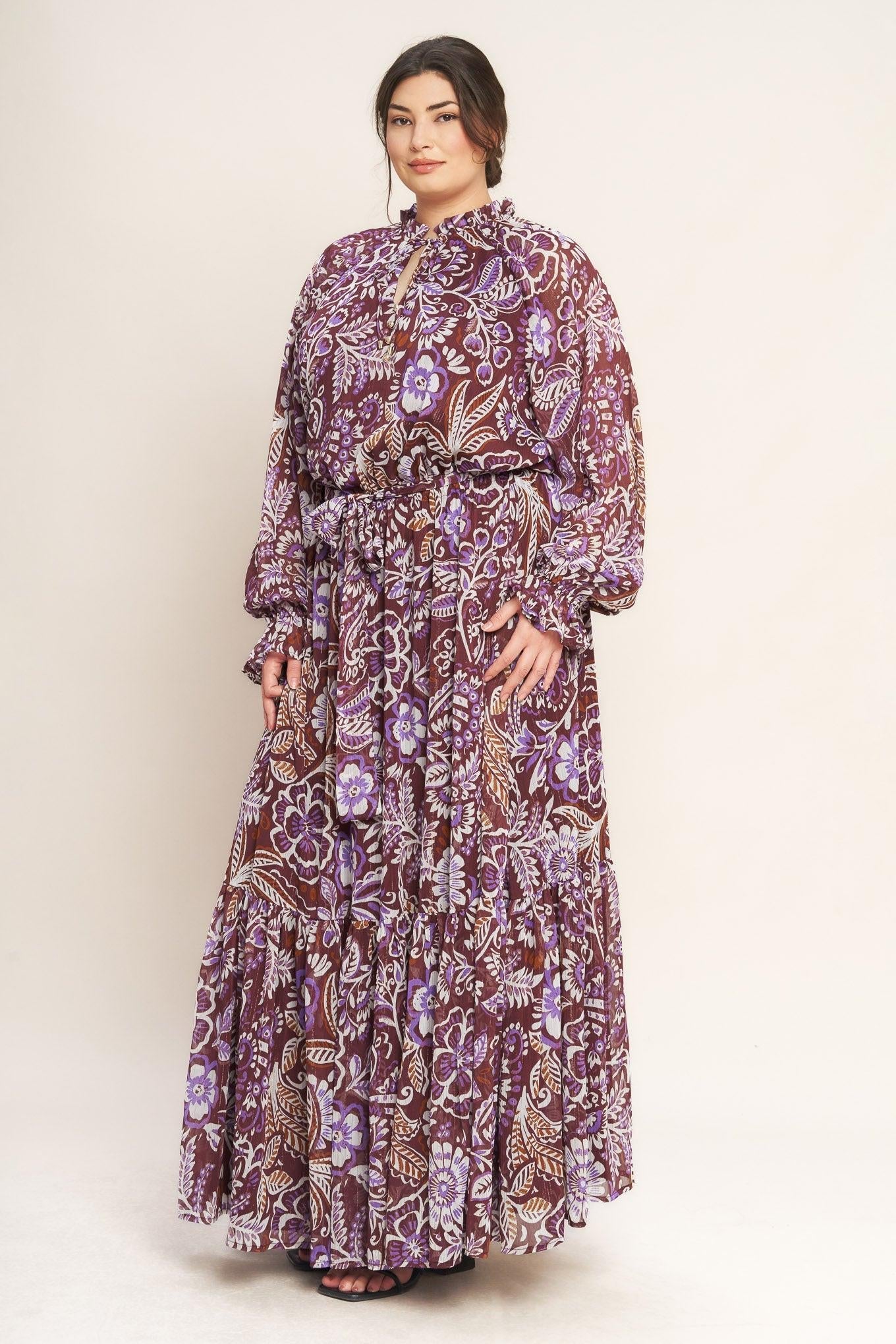 Violet Blossom Spirit Woven Maxi Dress