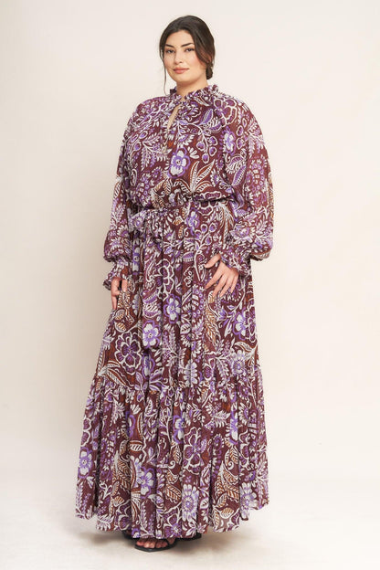 Violet Blossom Spirit Woven Maxi Dress