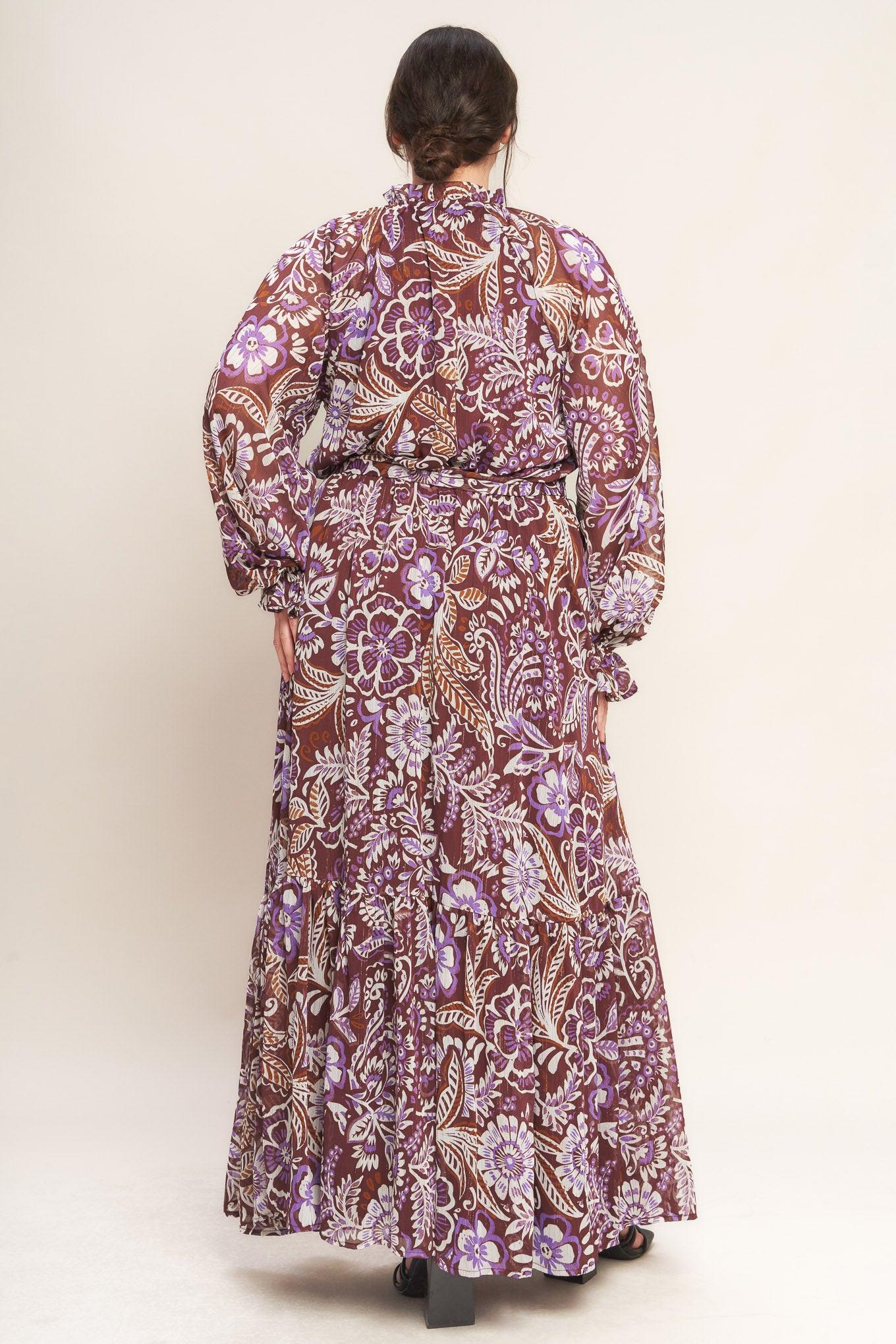 Violet Blossom Spirit Woven Maxi Dress