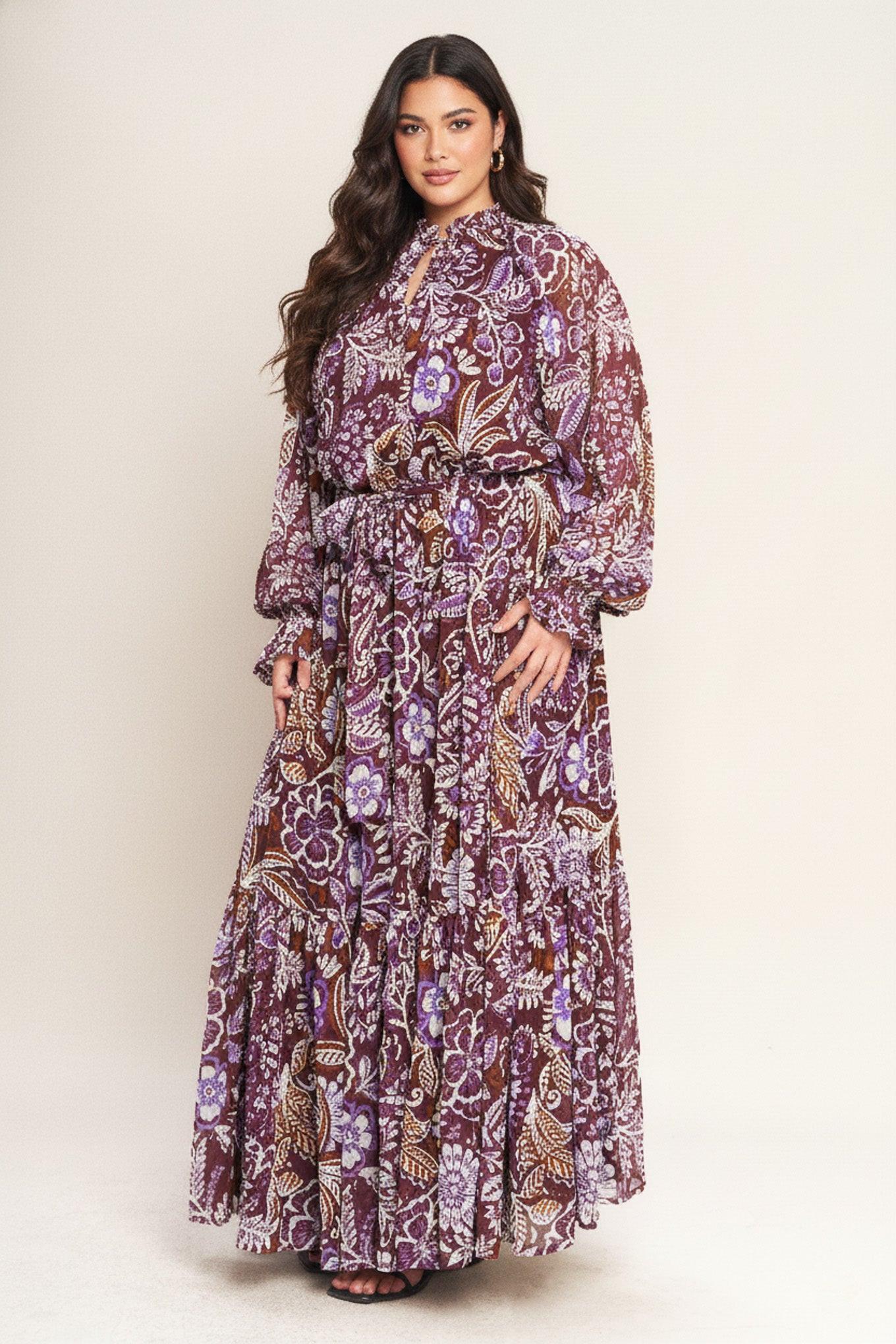 Violet Blossom Spirit Woven Maxi Dress