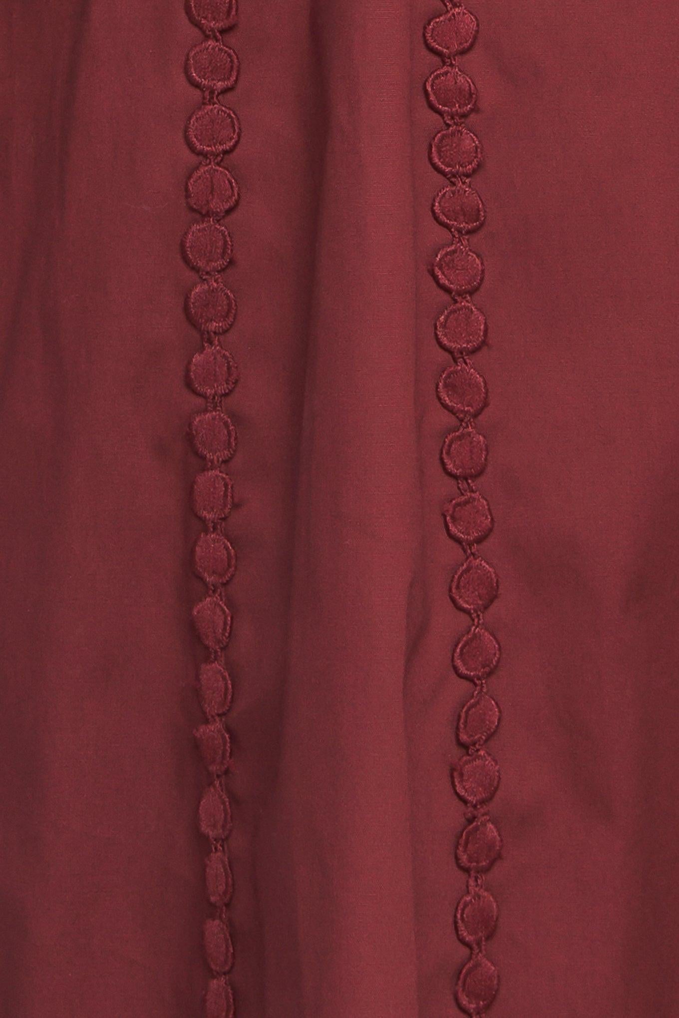 Modern Femme Burgundy Woven Midi Dress