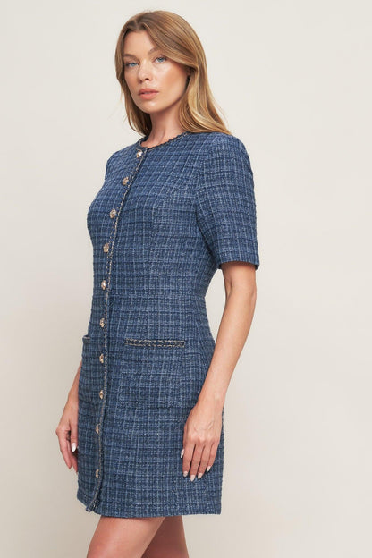 Modern Iconic Tweed Mini Dress