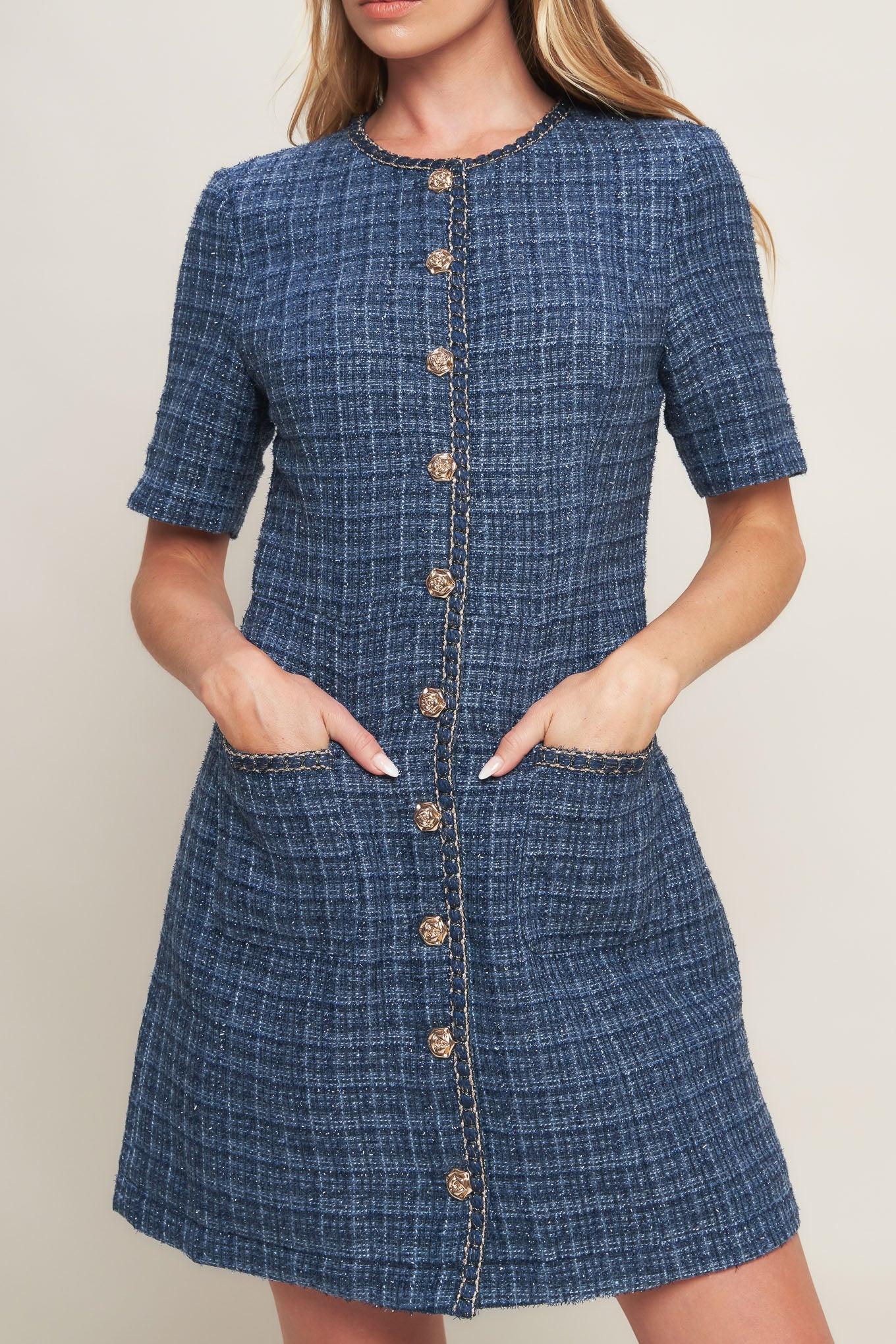 Modern Iconic Tweed Mini Dress