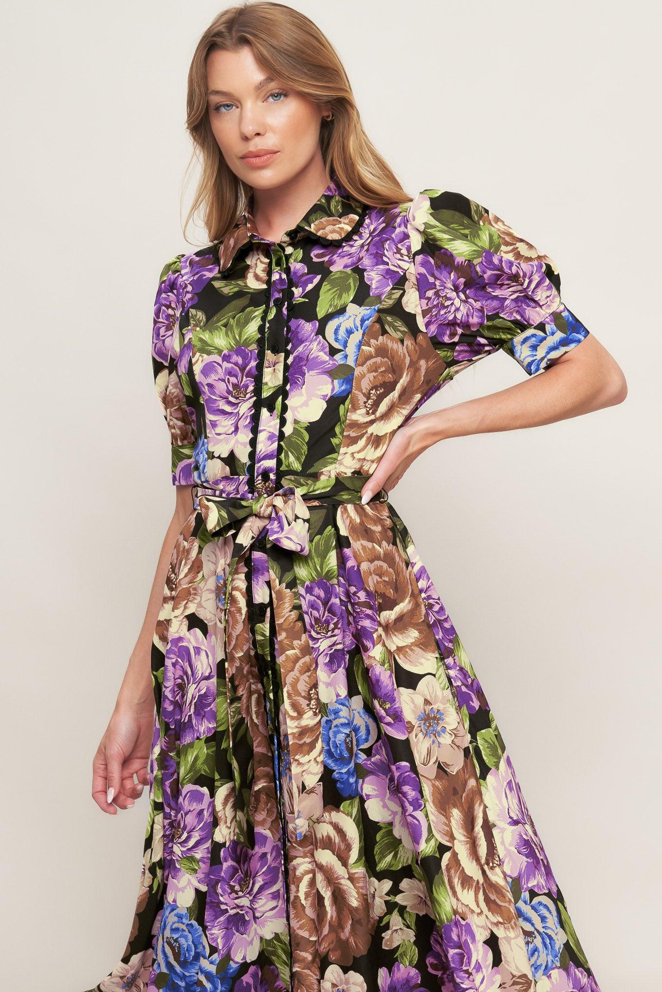 Vivid Heritage Woven Midi Dress