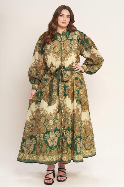 Lovely Golden Vision Woven Midi Dress