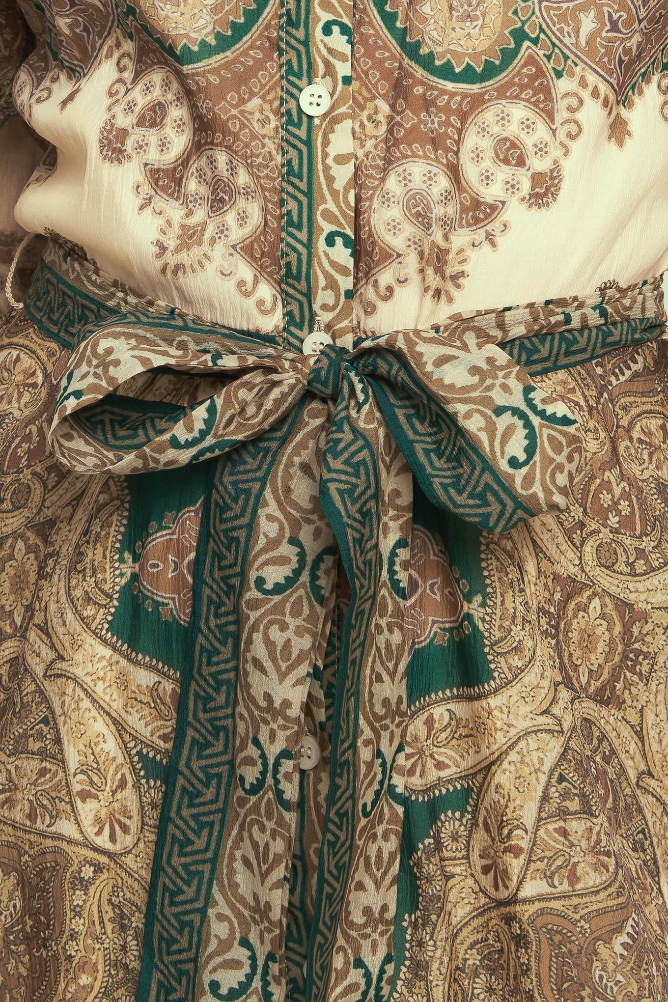 Lovely Golden Vision Woven Midi Dress