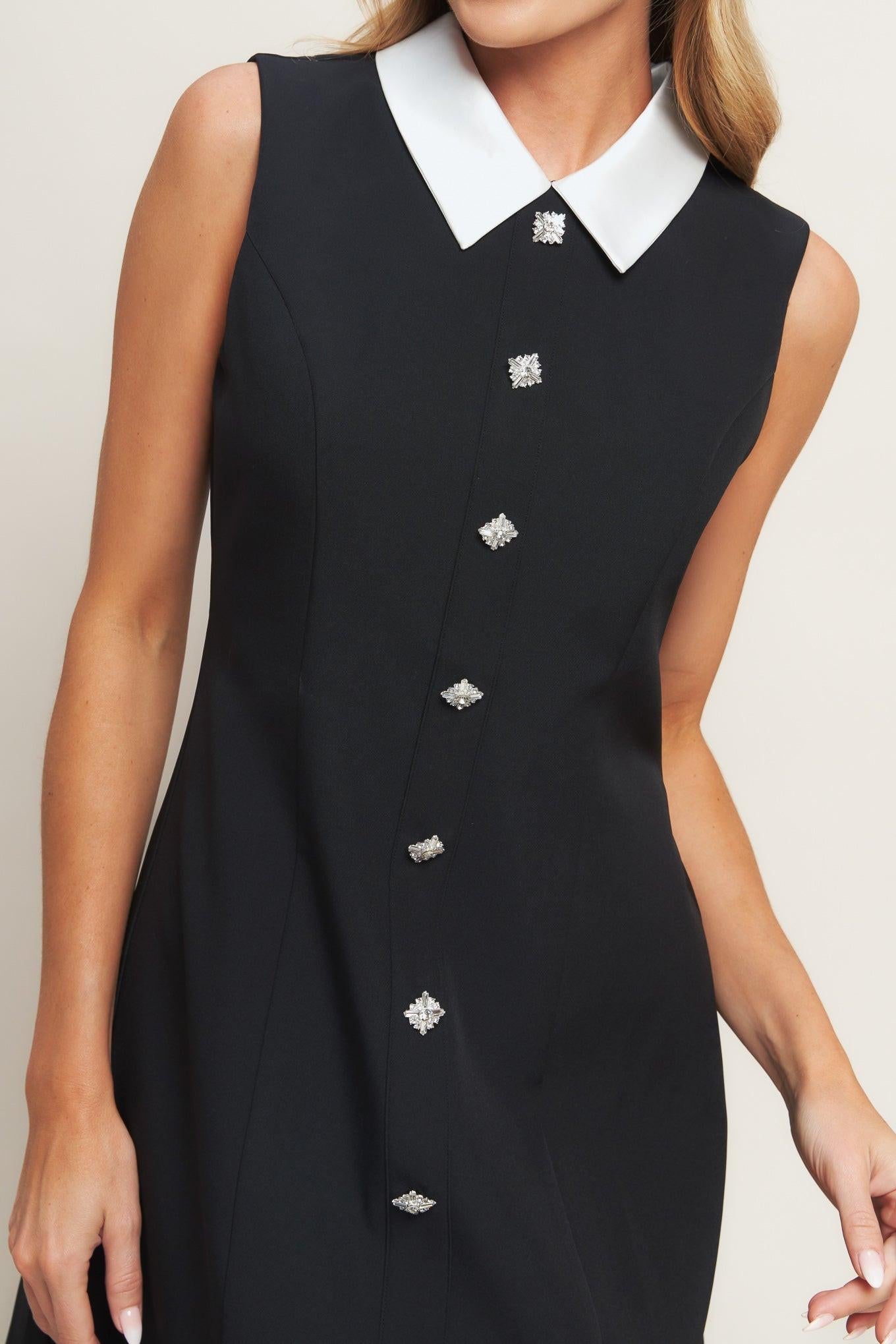 Lovely Moment Black Woven Mini Dress