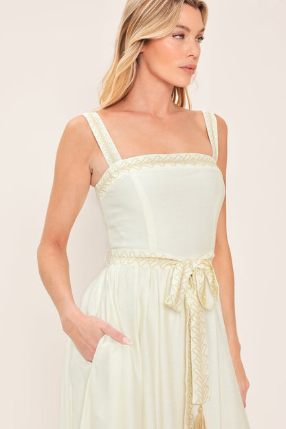 Moonlit Garden Woven Midi Dress