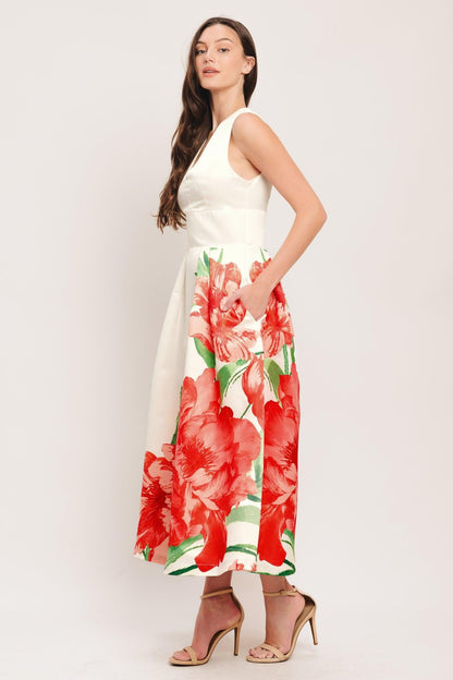 Romance Edit Woven Midi Dress