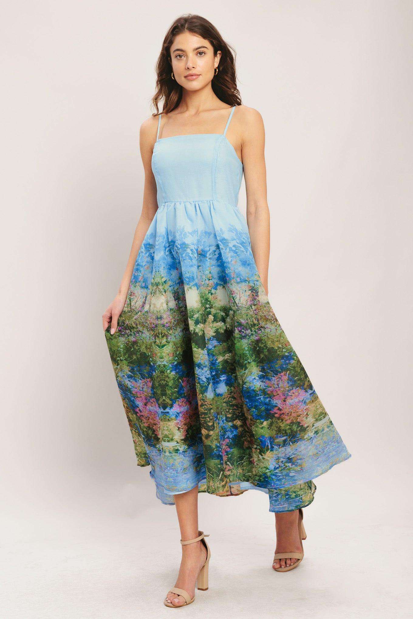 Impression Garden Woven Midi Dress