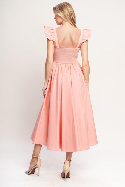 Blushed With Love Woven Midi Dress