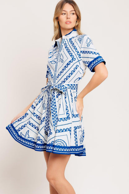 Island Polish Woven Mini Dress