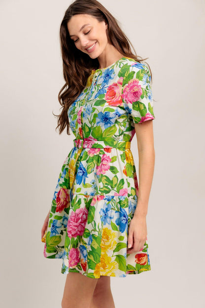 Sunshine in Full Bloom Woven Mini Dress