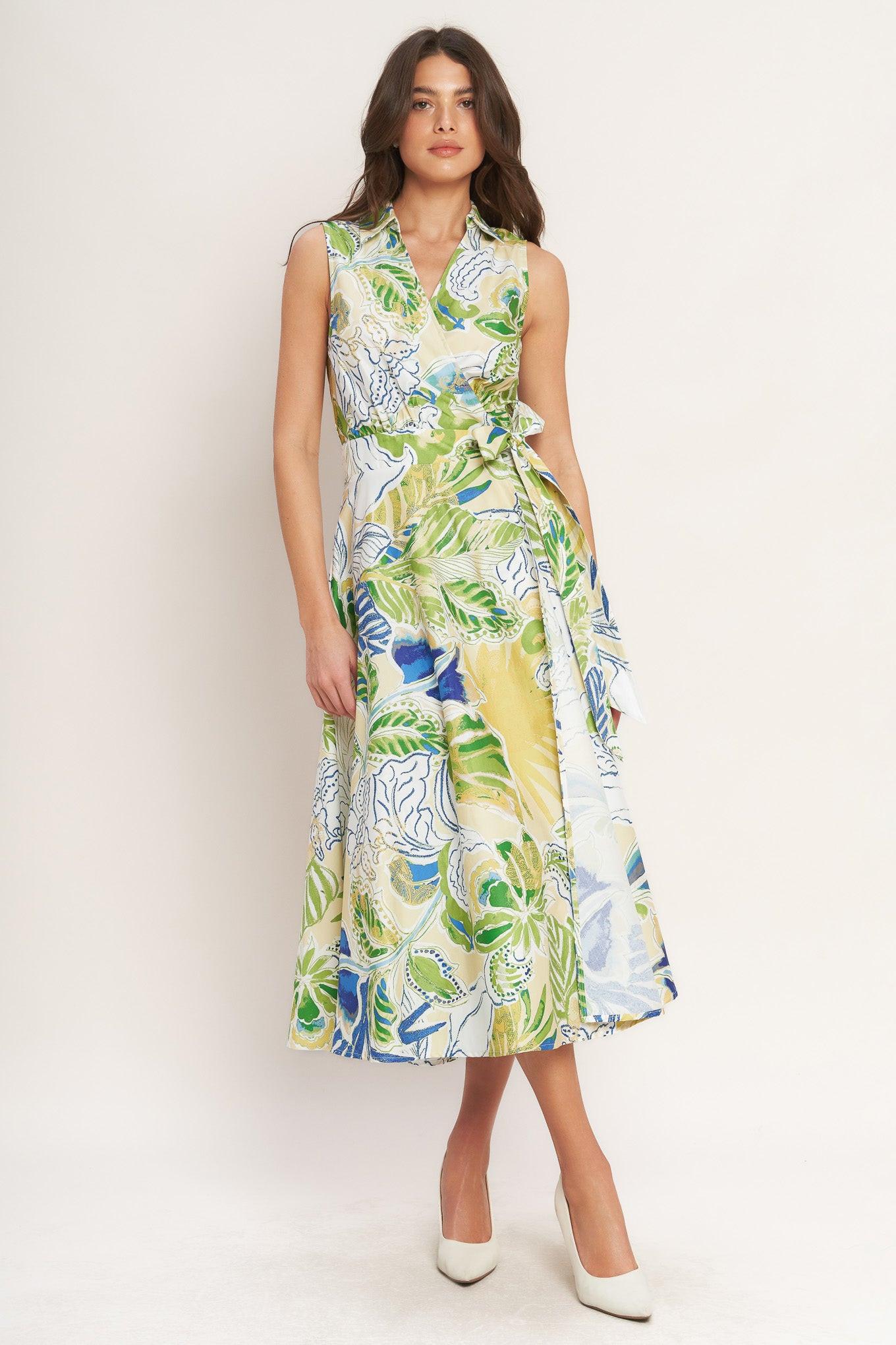 Lagoon Flow Woven Midi Dress