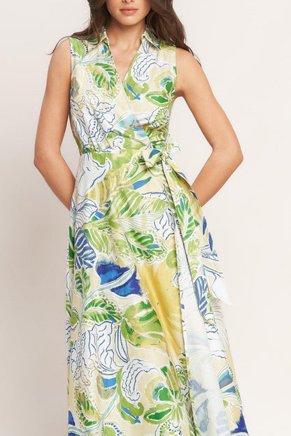 Lagoon Flow Woven Midi Dress