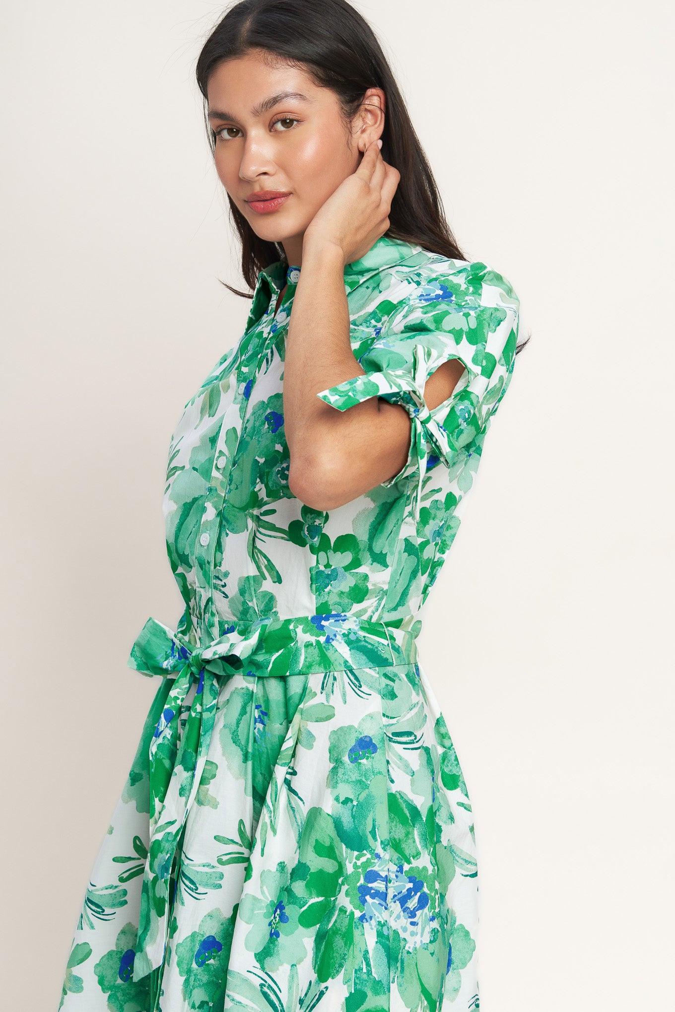 Simply in Bloom Woven Midi Shirt Dress