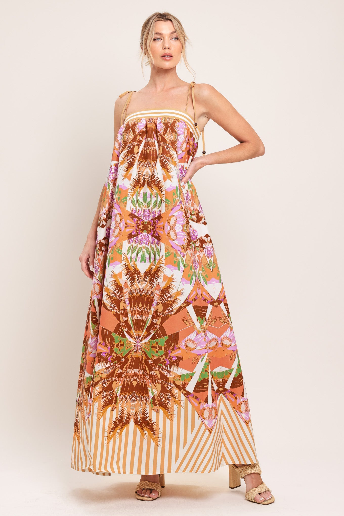 Palm Oasis Woven Maxi Dress
