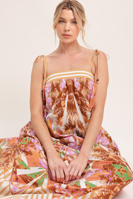 Palm Oasis Woven Maxi Dress