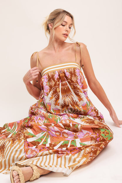 Palm Oasis Woven Maxi Dress