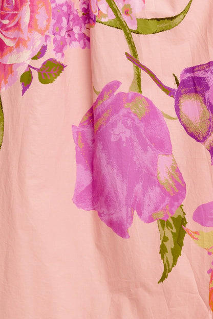 Rose Serenade Woven Maxi Dress
