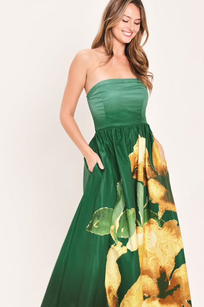 Golden Rose Afterglow Woven Maxi Dress