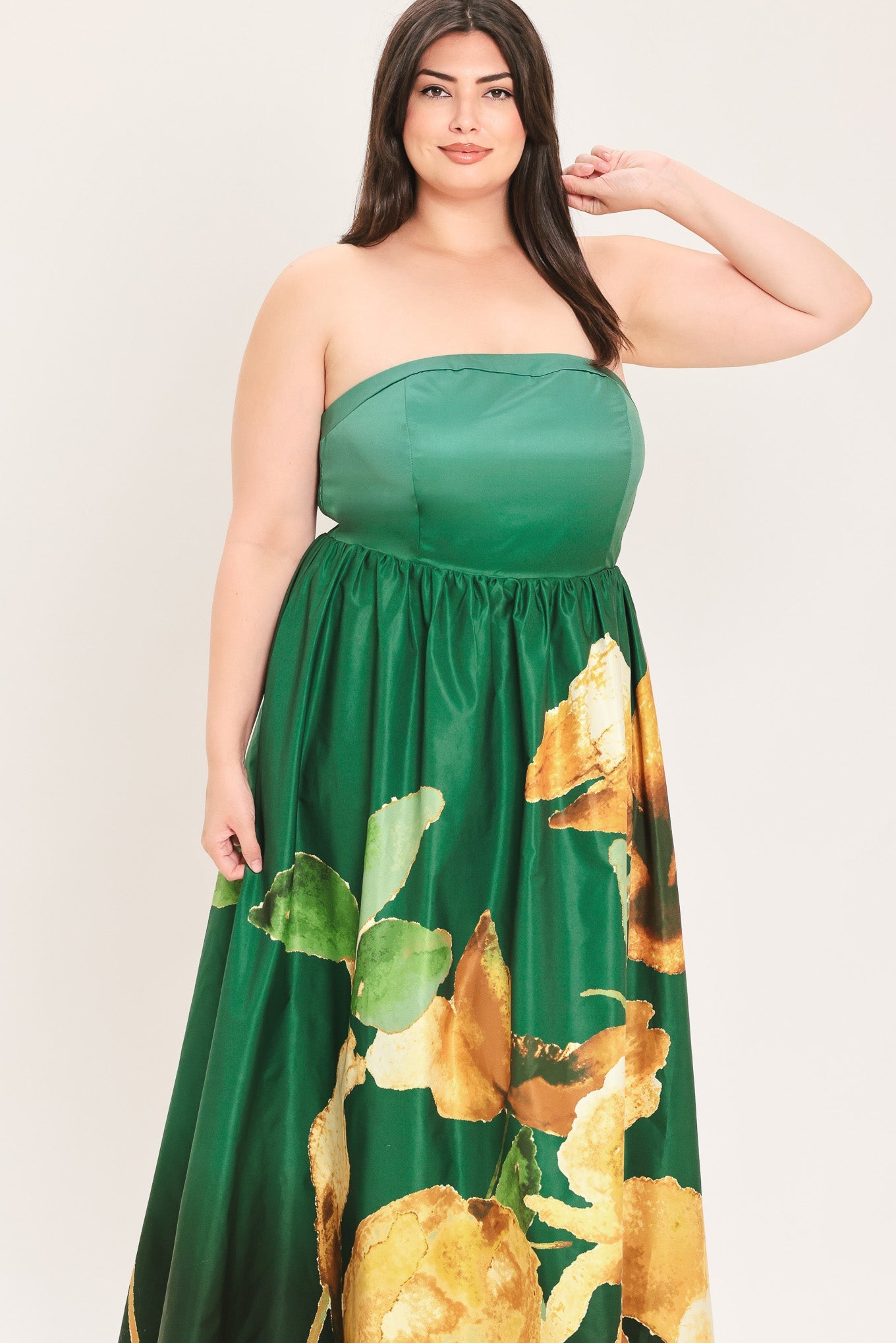 Bronze Blossom Muse Woven Maxi Dress