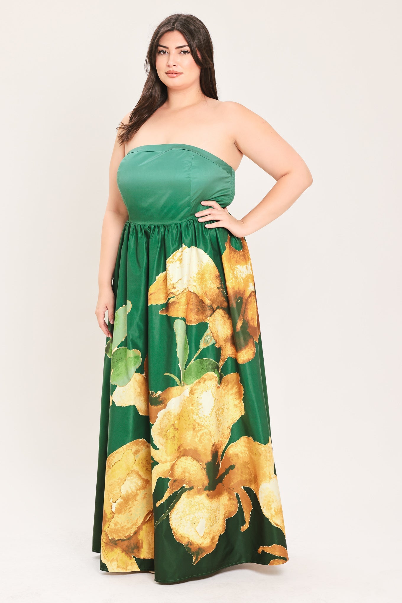 Bronze Blossom Muse Woven Maxi Dress