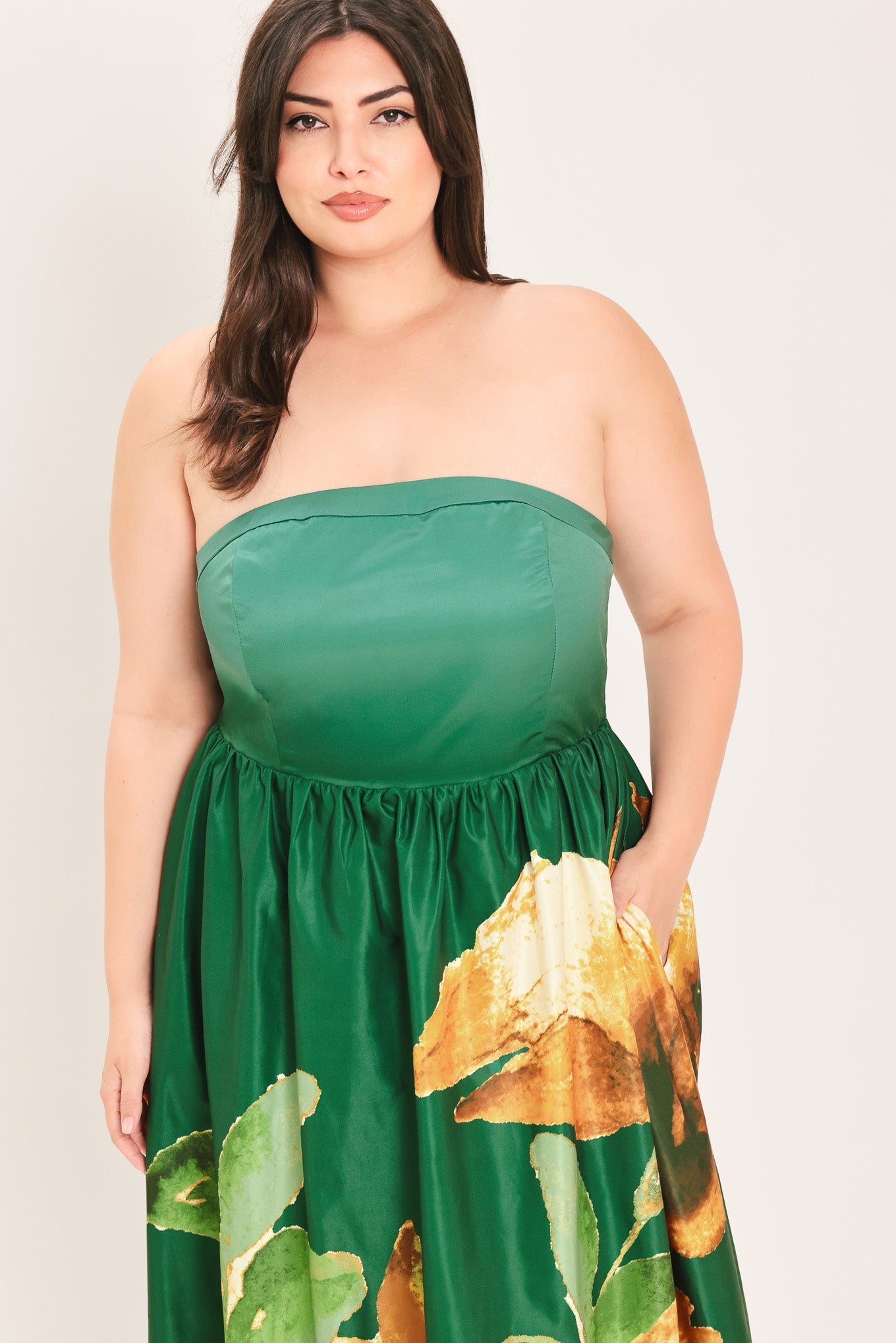 Bronze Blossom Muse Woven Maxi Dress