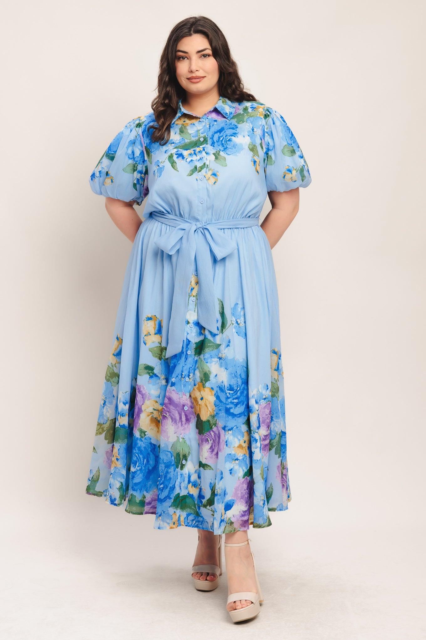 Springtime Sweetheart Woven Midi Dress