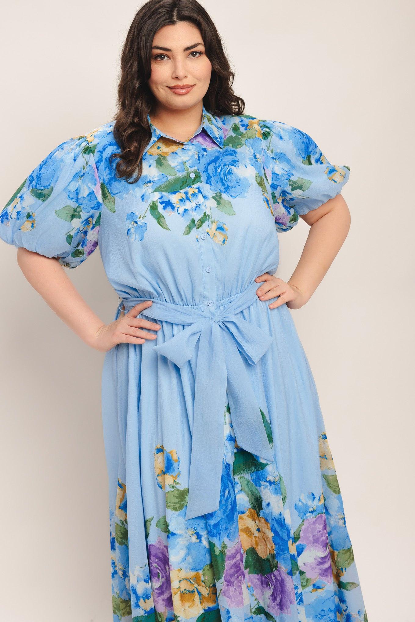 Springtime Sweetheart Woven Midi Dress