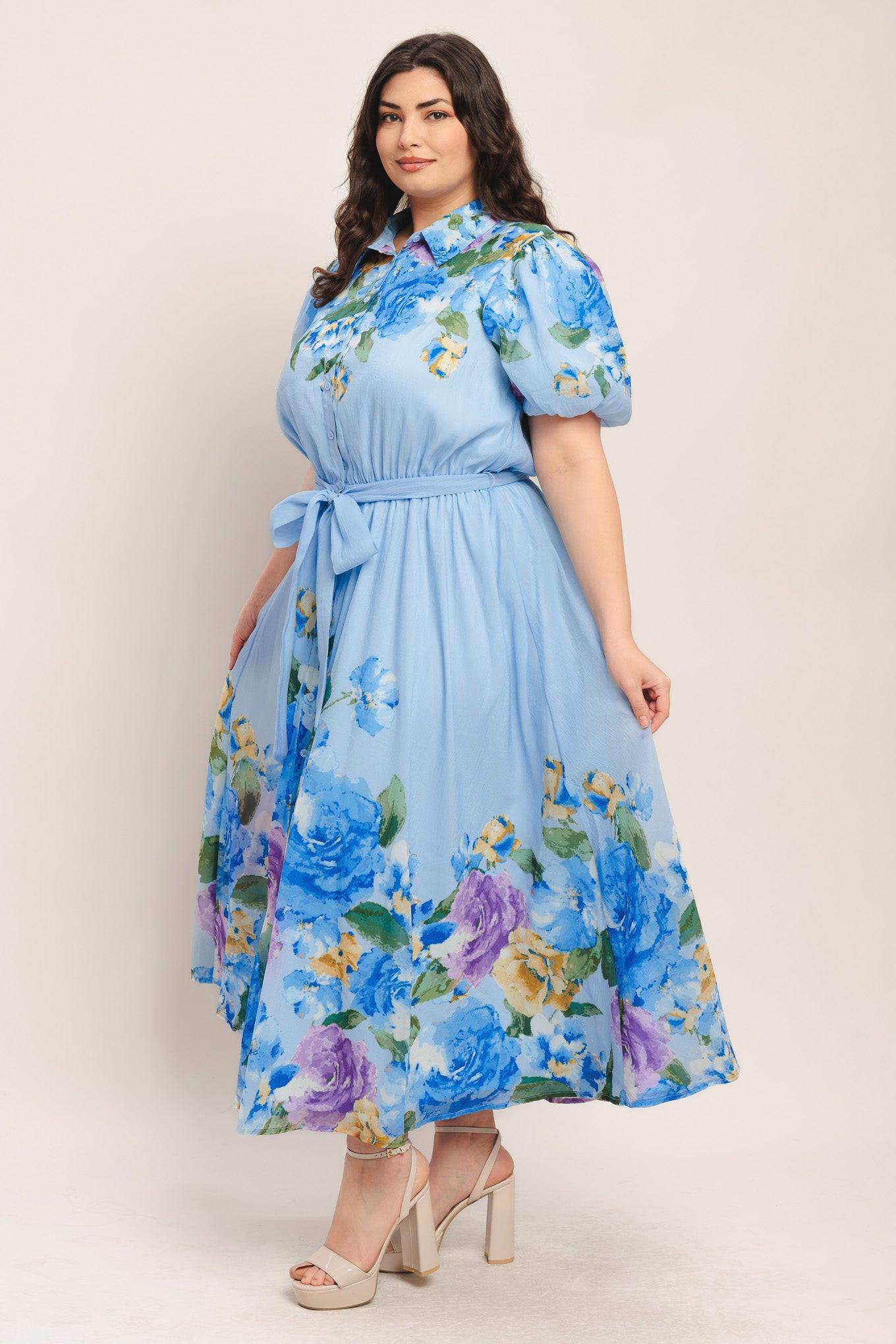 Springtime Sweetheart Woven Midi Dress