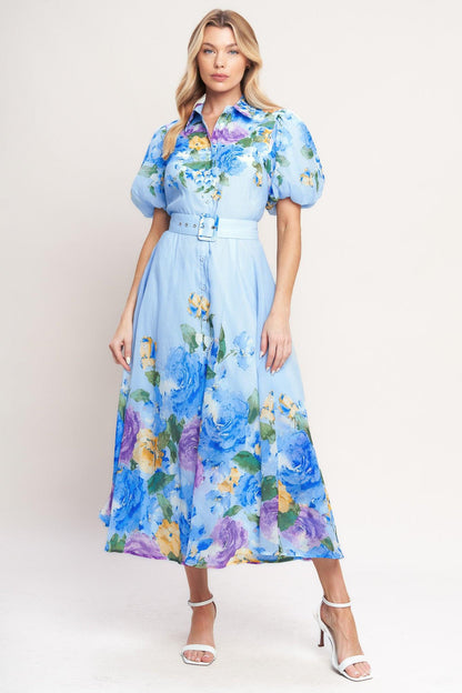 Springtime Sweetheart Woven Midi Dress
