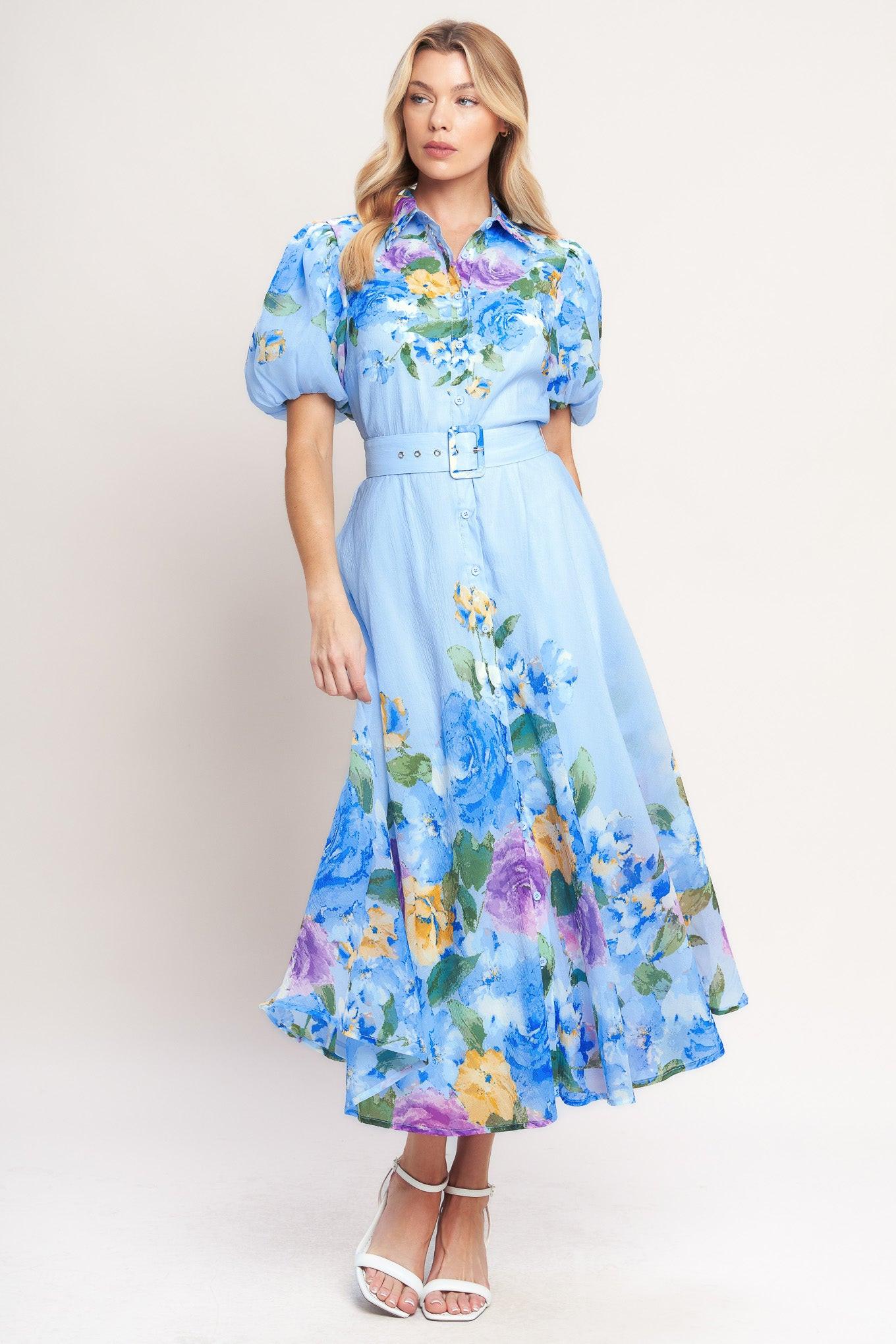 Springtime Sweetheart Woven Midi Dress