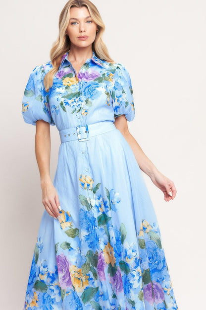Springtime Sweetheart Woven Midi Dress