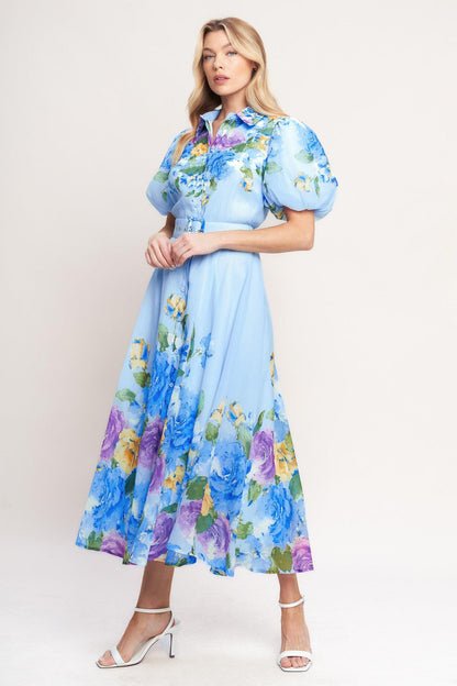 Springtime Sweetheart Woven Midi Dress