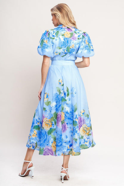 Springtime Sweetheart Woven Midi Dress