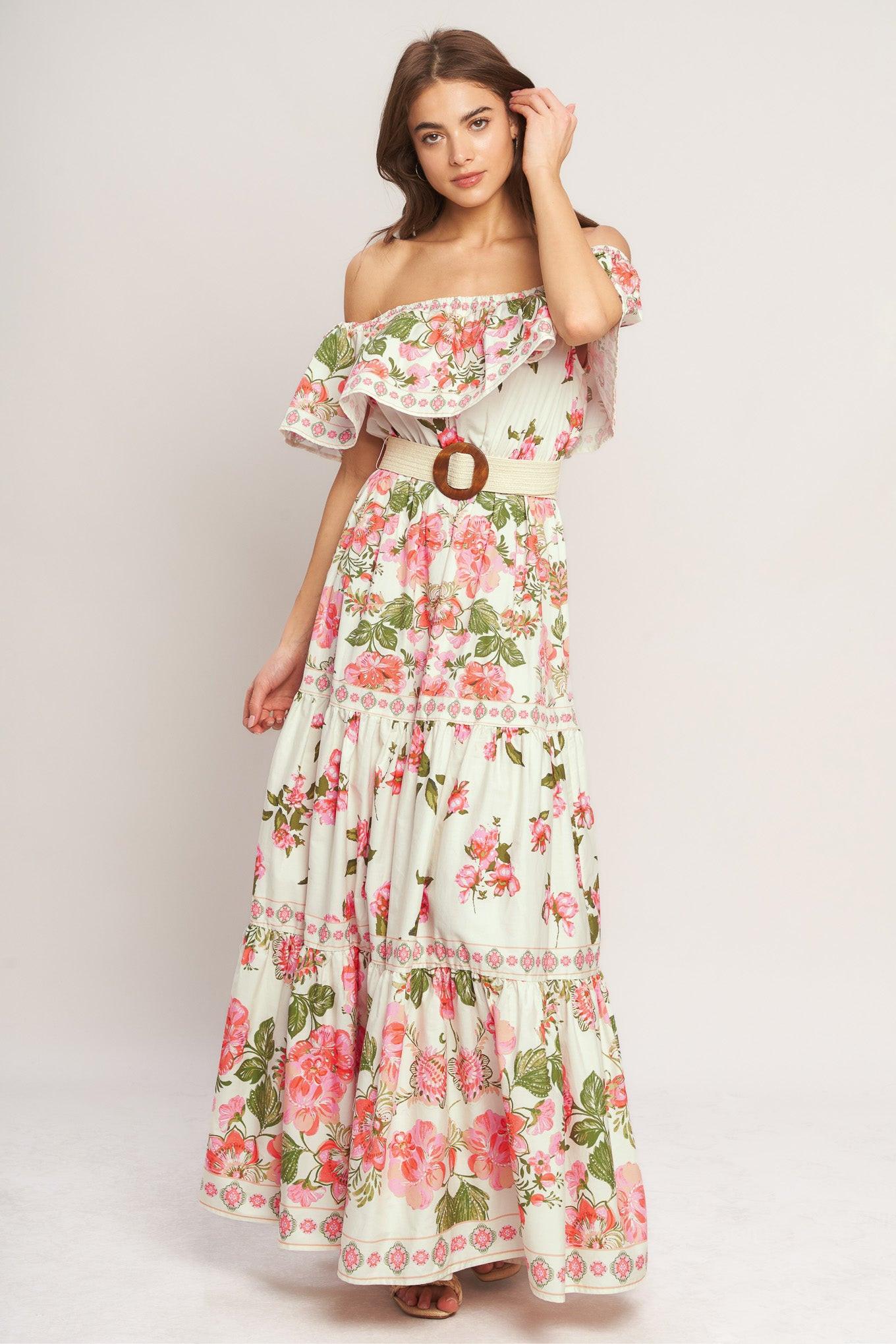 Sweet Escape Off Shoulder Maxi Dress