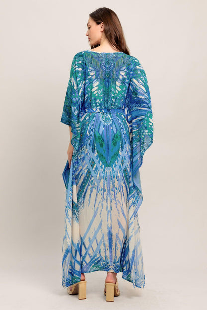 Just Landed in Paradise Woven Kaftan Maxi Dress
