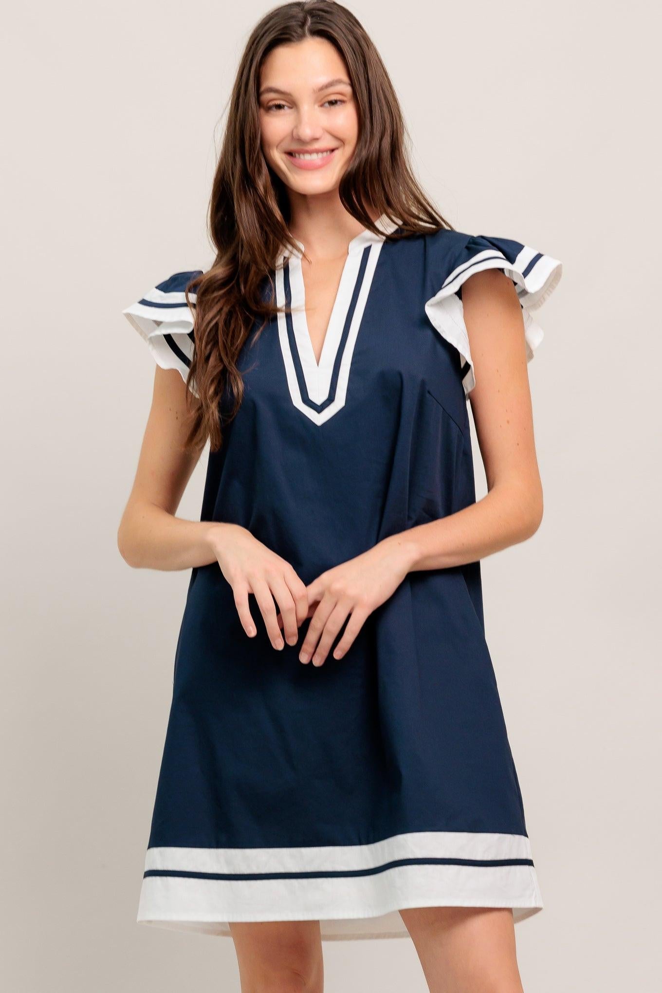 Portside Polish Woven Mini Dress
