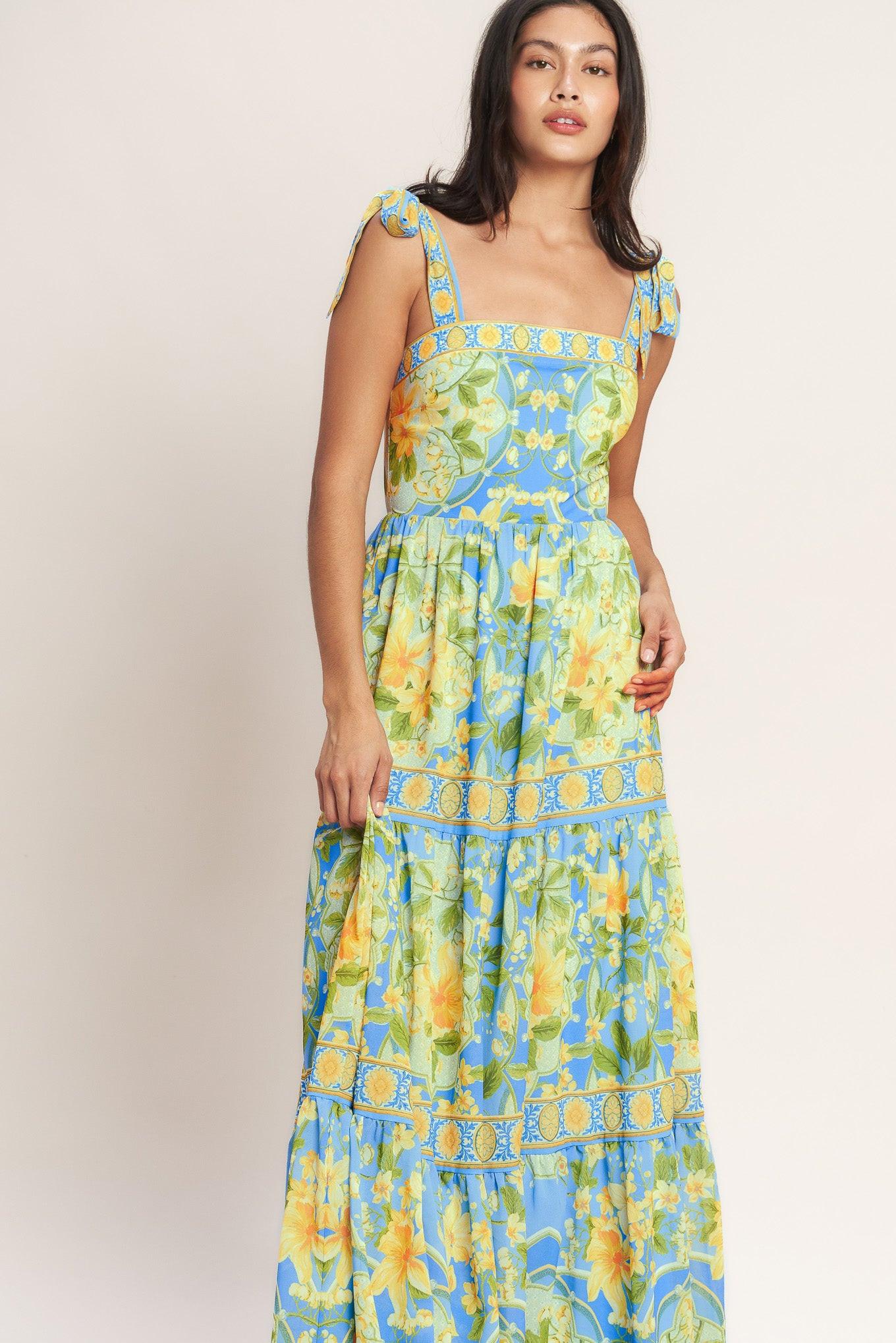 golden hour smocked bodice cotton maxi dress Golden Hour Smocked Bodice Cotton Maxi Dress (Women)