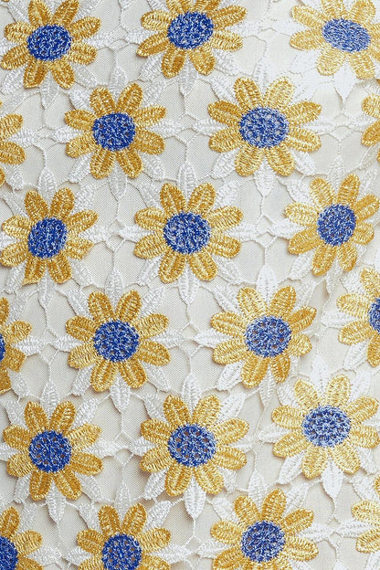 Little Ray of Joy Woven Lace Mini Shift Dress