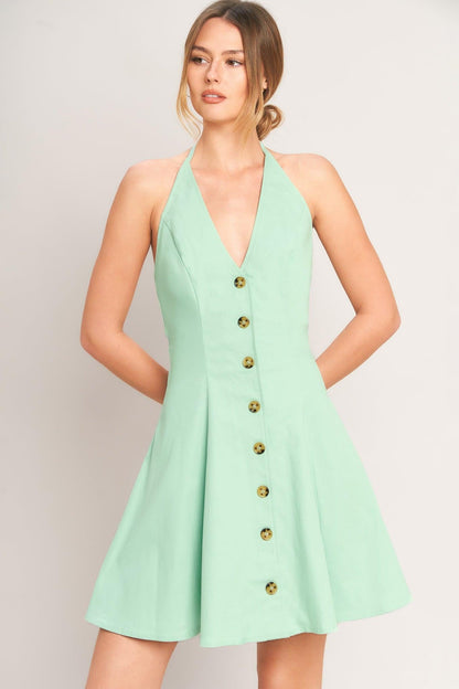 Lovely Charm Mint Woven Mini Dress