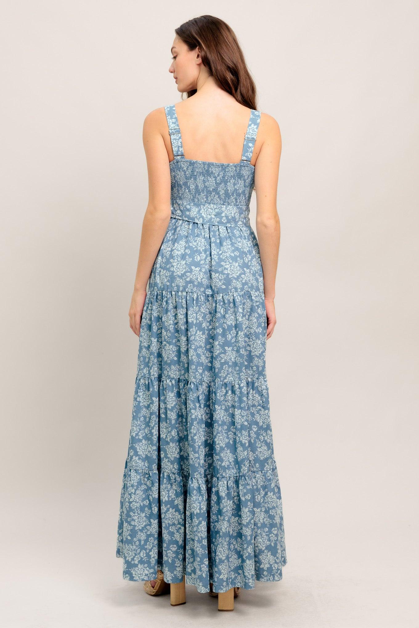 Modern Prairie Bloom Woven Maxi Dress LIGHT INDIGO / L Modern Prairie Bloom Woven Maxi Dress LIGHT INDIGO / L