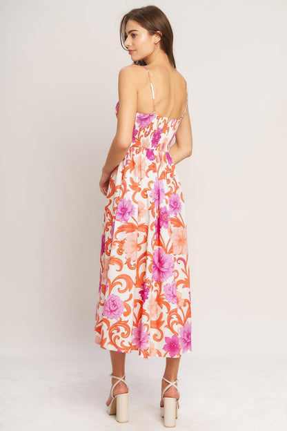 Vacay Bloom Woven Midi Dress
