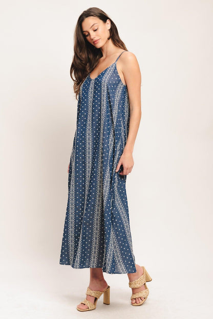 Handloom Sky Woven Midi Dress