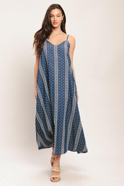 Handloom Sky Woven Midi Dress