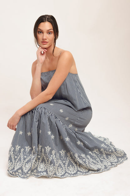 Stripe Cove Woven Midi Dress